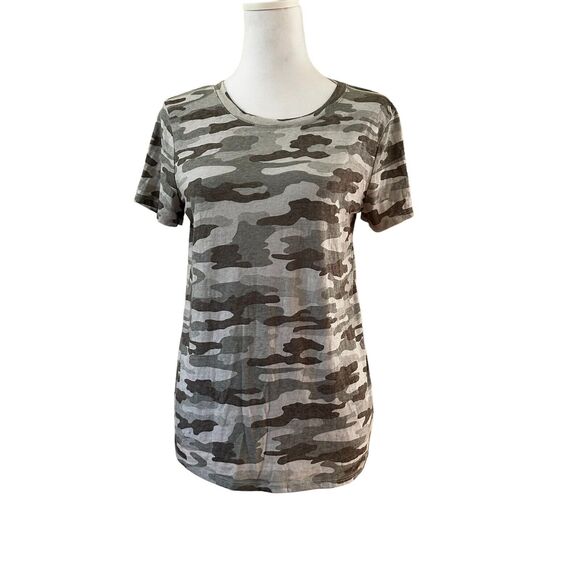 Lucky Brand Women Short Sleeves Green Camo Tee Shirt Size S - Picture 8 of 8